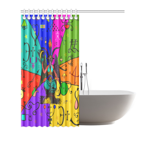 Awesome Baphomet Popart Shower Curtain 66"x72"