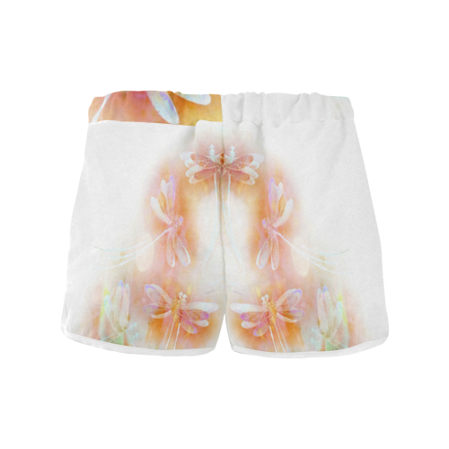 Watercolor dragonfly Women's All Over Print Relaxed Shorts (Model L19)