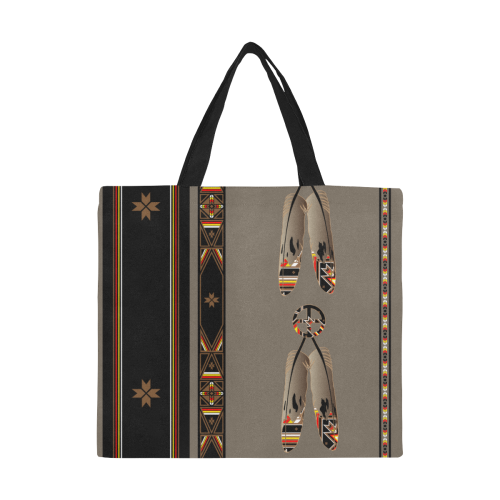 Two Feathers All Over Print Canvas Tote Bag/Large (Model 1699)