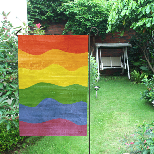 Gay Pride - Rainbow Flag Waves Stripes 3 Garden Flag 28''x40'' （Without Flagpole）