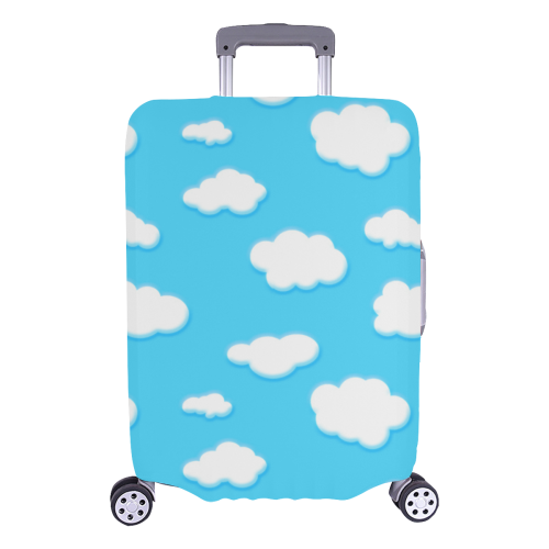 sky of blue and fluffy white clouds Luggage Cover/Large 26"-28"