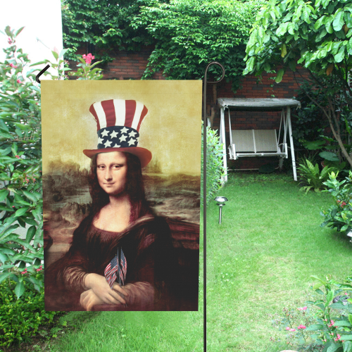 Patriotic Mona Lisa - 4th of July Garden Flag 28''x40'' （Without Flagpole）