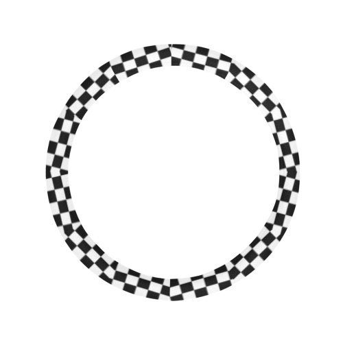 Checkerboard Black And White Steering Wheel Cover with Anti-Slip Insert