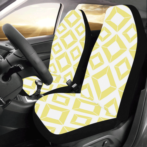 Abstract geometric pattern - gold and white. Car Seat Covers (Set of 2)