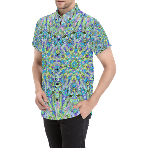 mandala 3 Men's All Over Print Short Sleeve Shirt/Large Size (Model T53)