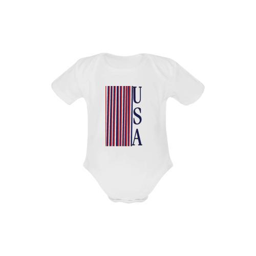 USA Design By Me by Doris Clay-Kersey Baby Powder Organic Short Sleeve One Piece (Model T28)