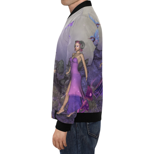 Beautiful fantasy women All Over Print Bomber Jacket for Men/Large Size (Model H19)