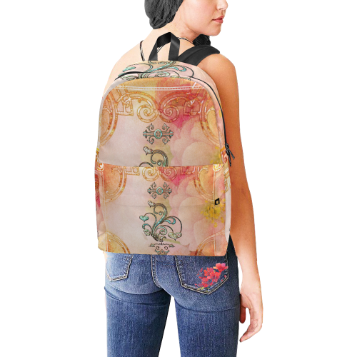 Wonderful hearts, vintage background Unisex Classic Backpack (Model 1673)