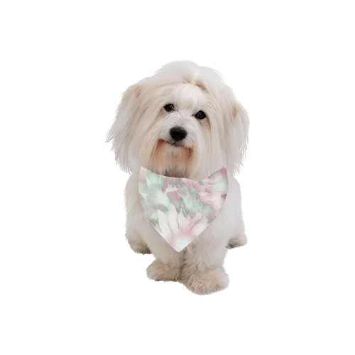 Romantic pastel floral,pink by JamColors Pet Dog Bandana/Large Size