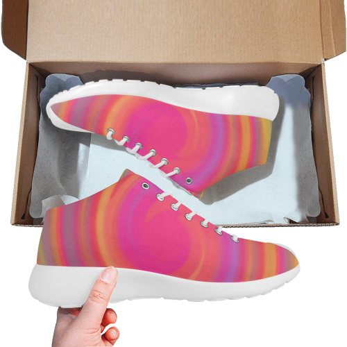 Rainbow Swirls Women's Basketball Training Shoes (Model 47502)