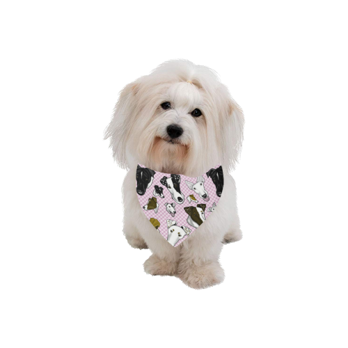 Smooth Fox Terrier -pink plaid Pet Dog Bandana/Large Size
