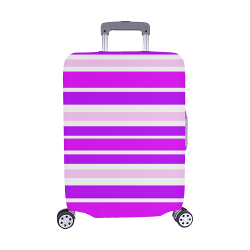 Summer Purples Stripes Luggage Cover/Medium 22"-25"