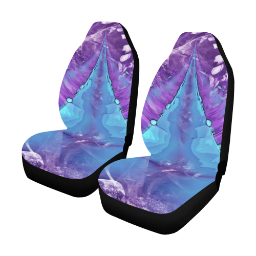 Abstract Fractal Painting - blue magenta pink Car Seat Covers (Set of 2)