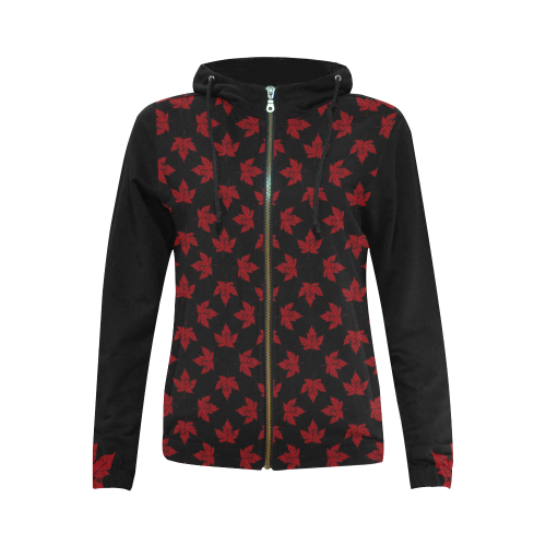 Cool Canada Souvenir Hoodie Jackets All Over Print Full Zip Hoodie for Women (Model H14)