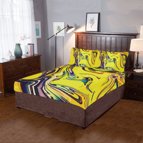 Yellow marble 3-Piece Bedding Set