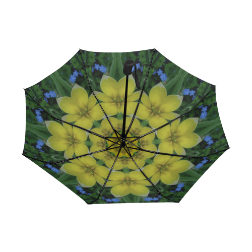 fantasy plumeria decorative real and mandala Anti-UV Auto-Foldable Umbrella (Underside Printing) (U06)