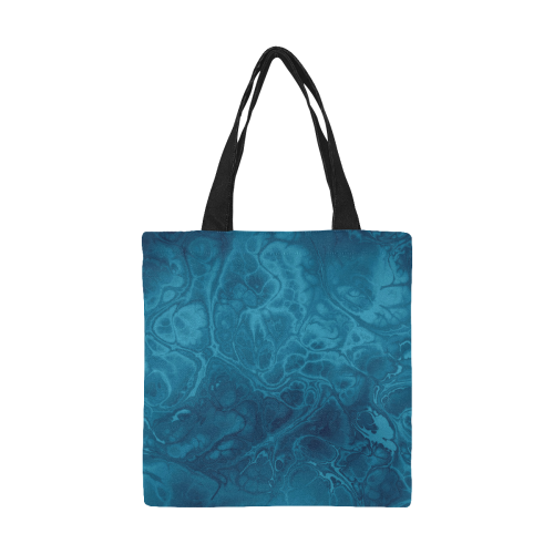 Fractal Batik ART - Hippie Blue Colors All Over Print Canvas Tote Bag/Small (Model 1697)