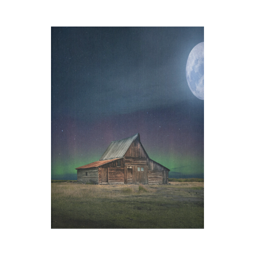 Moonlit Country Dream Cotton Linen Wall Tapestry 60"x 80"