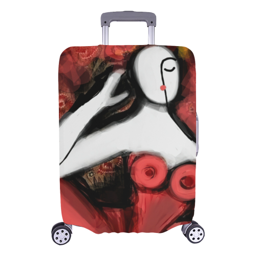 11516 - Lady in Red - 50x55 Luggage Cover/Large 26"-28"