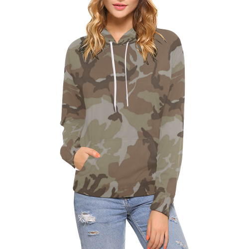 CAMOUFLAGE-DESERT 2 All Over Print Hoodie for Women (USA Size) (Model H13)