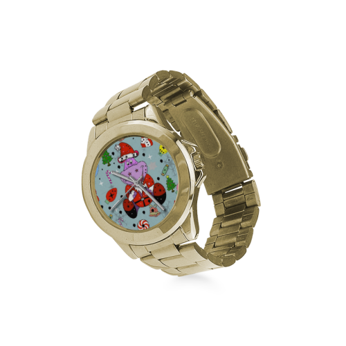 Christmas Hippo by Nico Bielow Custom Gilt Watch(Model 101)