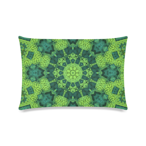 Green Theme Mandala Custom Zippered Pillow Case 16"x24"(Twin Sides)