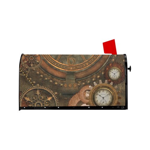 Steampunk, wonderful vintage clocks and gears Mailbox Cover