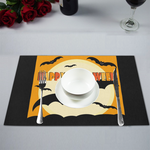 Happy Halloween Flying Bats Placemat 12’’ x 18’’ (Set of 6)