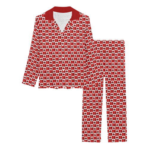 Canada Flag Sleepwear / Loungewear Women's Long Pajama Set (Sets 02)