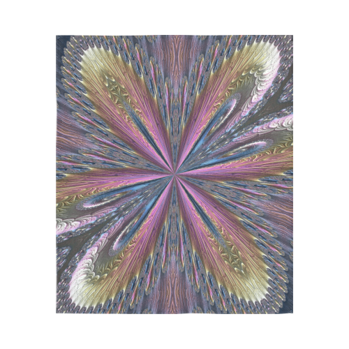 Pastel Abalone Shell Spiral Fractal Mandala 3 Cotton Linen Wall Tapestry 51"x 60"