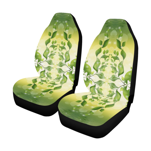 MAGIC LEAVES Kaleidoscope green yellow Car Seat Covers (Set of 2)