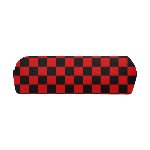 Checkerboard Black and Red Pencil Pouch/Small (Model 1681)
