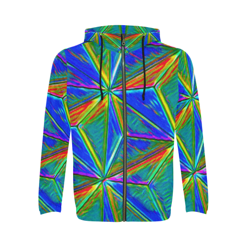 Vivid Life 1E  by JamColors All Over Print Full Zip Hoodie for Men/Large Size (Model H14)
