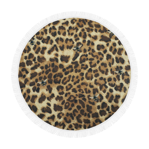 Buzz Leopard Circular Beach Shawl 59"x 59"