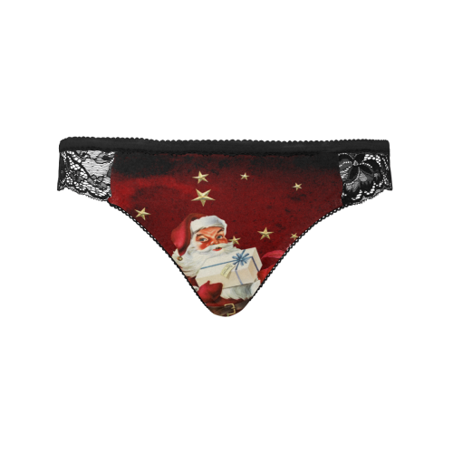 Santa Claus with gifts, vintage Women's Lace Panty (Model L41)