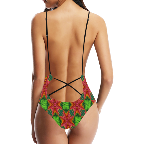 pattern 313 Sexy Lacing Backless One-Piece Swimsuit (Model S10)