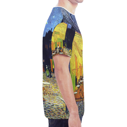 Vincent Willem van Gogh - Cafe Terrace at Night New All Over Print T-shirt for Men/Large Size (Model T45)