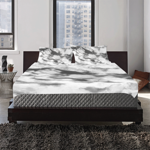 Marble Black and White Pattern 3-Piece Bedding Set