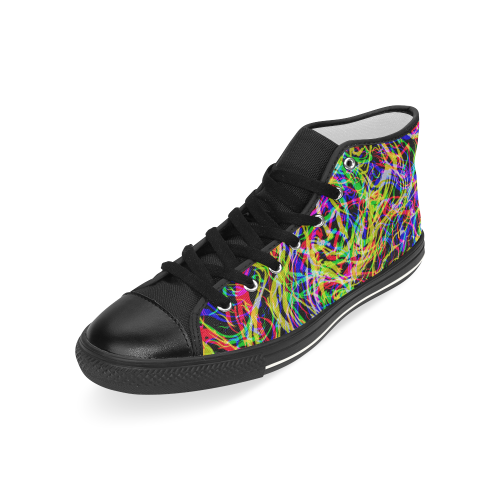 colorful abstract pattern Men’s Classic High Top Canvas Shoes (Model 017)