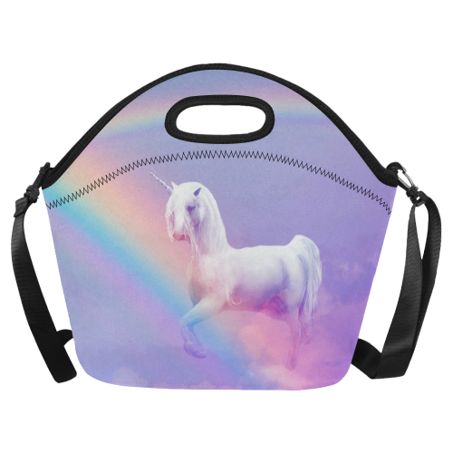 Unicorn and Rainbow Neoprene Lunch Bag/Large (Model 1669)