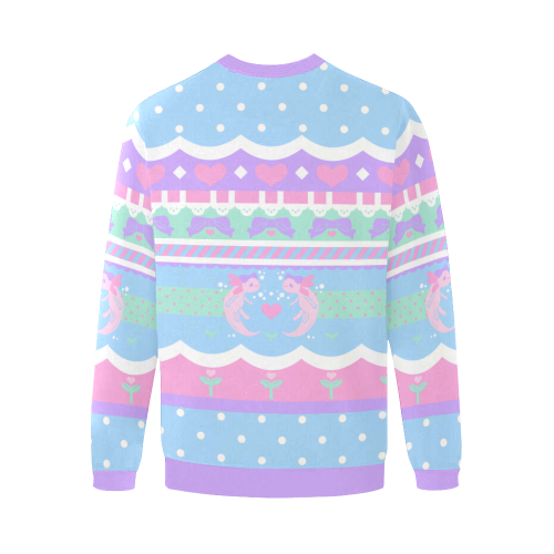Axolotl Fancy Sweater Plus Men's Oversized Fleece Crew Sweatshirt/Large Size(Model H18)