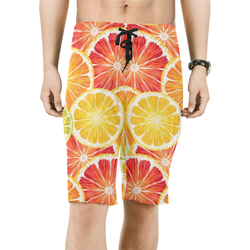orange Men's All Over Print Board Shorts (Model L16)