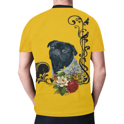 Romantic Old School Pug New All Over Print T-shirt for Men (Model T45)