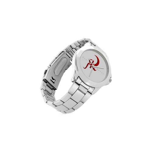 Red Queen Logo Silver & Red White No Numbers Unisex Stainless Steel Watch(Model 103)