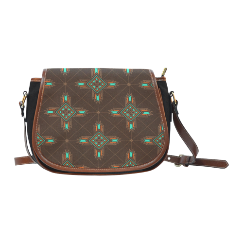 The Connection Brown diamonds Saddle Bag/Small (Model 1649)(Flap Customization)