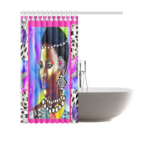 DIVERSE strong hot pink Shower Curtain 69"x70"