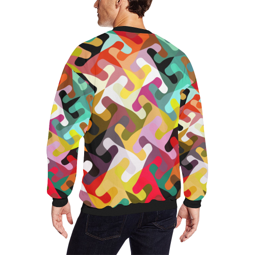Colorful shapes Men's Oversized Fleece Crew Sweatshirt (Model H18)