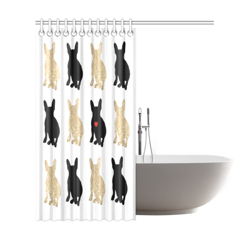 Frenchie Love Shower Curtain 69"x72"