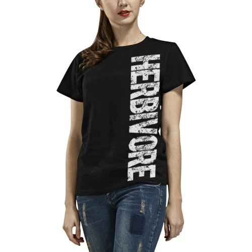 Herbivore (vegan) All Over Print T-Shirt for Women (USA Size) (Model T40)