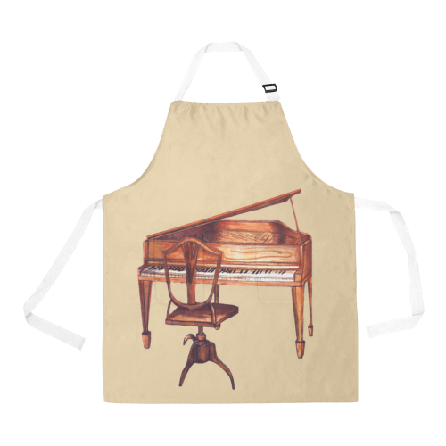 Antique Hepplewhite piano and chair bench apron All Over Print Apron
